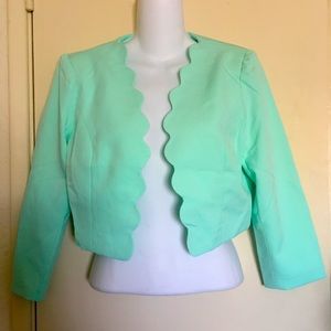 Mint Green Scalloped Womens Jacket